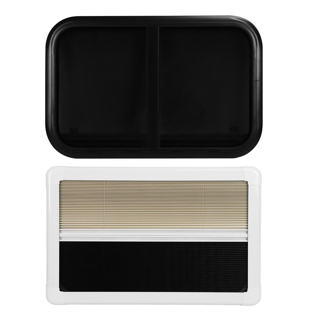 RV Window Rounded Slid Windows 800x500mmm UV Resistant Tempered Glass with Insect Nets for Caravan Camper Trailer