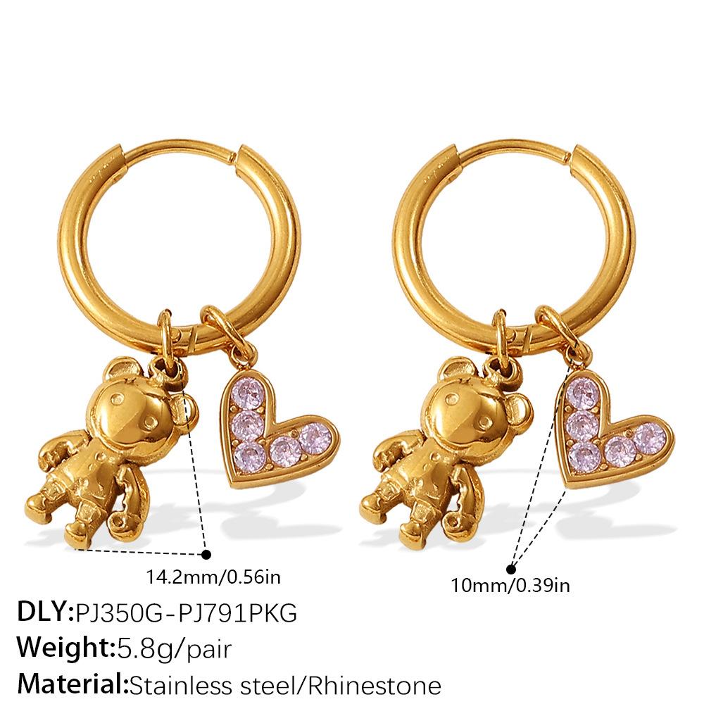 Sweet Wind Diy Cross Pearl Pendant Earrings Stainless Steel Gold Plated Diamond Jewelry