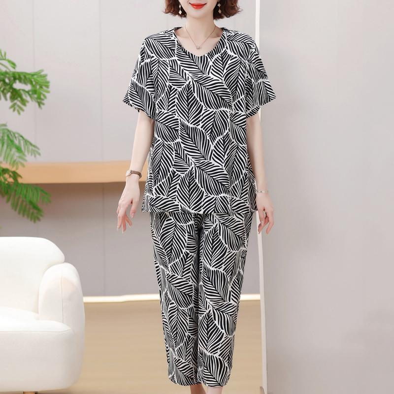 

4XL-8XL Большие размеры Летние комплекты из двух предметов Женская винтажная одежда Элегантные комплекты брюк больших размеров Повседневные блузки 4XL