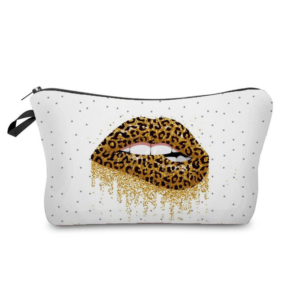 Women Lips Print Cosmetic Bag Toiletries Organize Travel Storage Case 6382