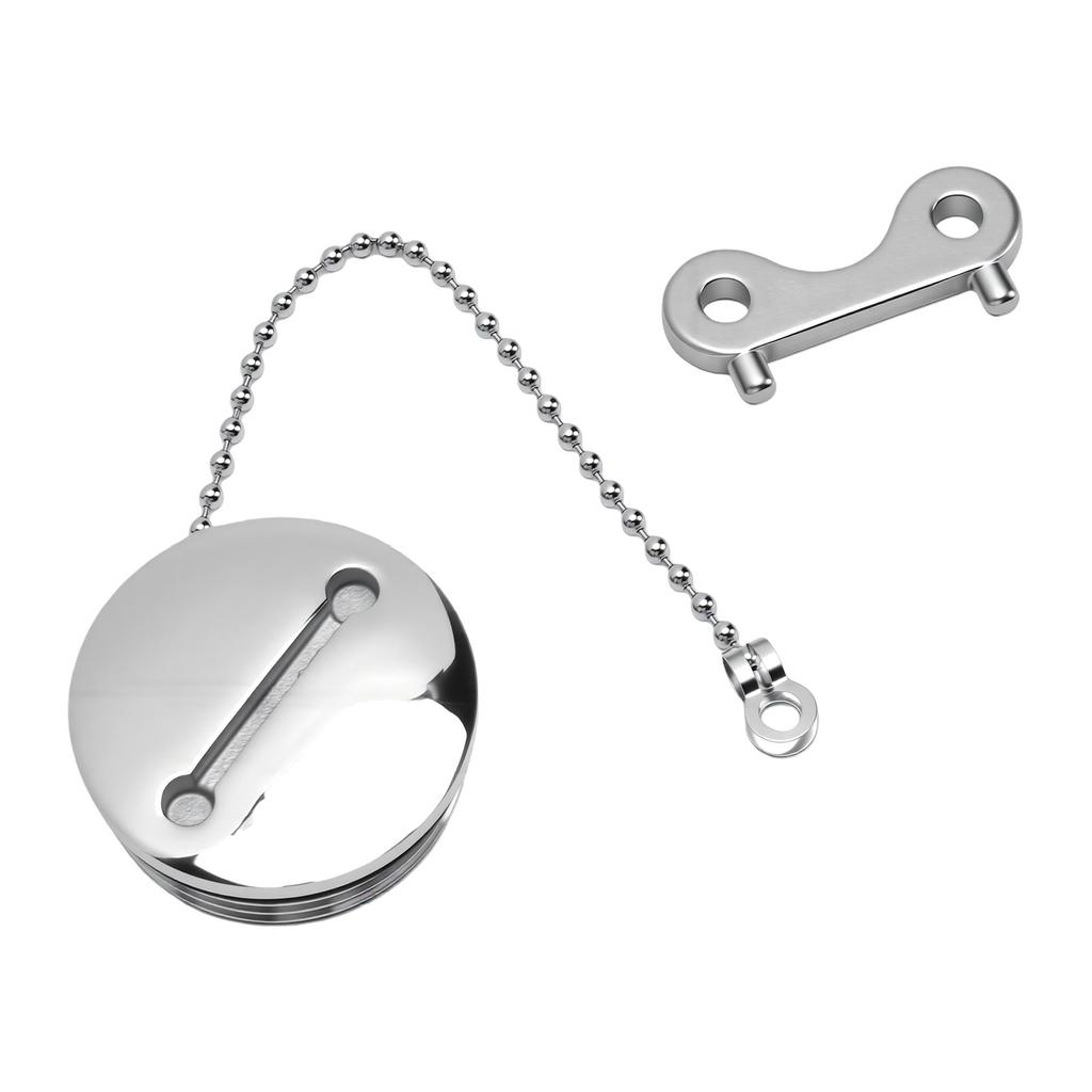 Boat Fuel Tank Cap 1.5 Inch 38mm Marine Fuel Cover with Chain and Key Stainless Steel Deck Fill Filler Cap for Yachts