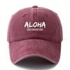 MAKEFGE Unisex Baseball Cap  Lightweight Vintage Washed Trucker Hat with Bold ALOHA Lettering Curved Brim for Outdoor Hawaii