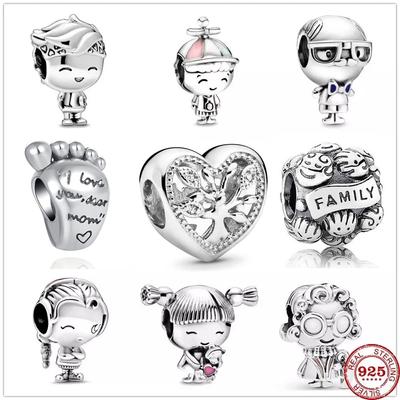 Abalorios de metal de plata de ley 925 para niña, niño y adolescente, compatible con pulseras de plata 925 originales, joyería DIY para mujer