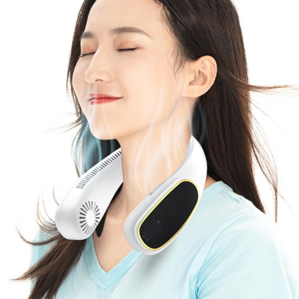 Portable Neck Fan Hands Free USB Rechargeable Bladeless Neck Fan Quiet Wearable Personal Fan for