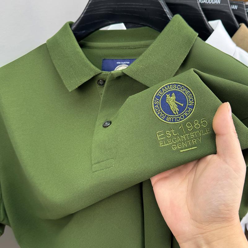 Herren 220g Kurzarm-Poloshirt: Sommer Umlegekragen mit Stickerei, Leichte Businesskleidung, Hochwertige Qualität