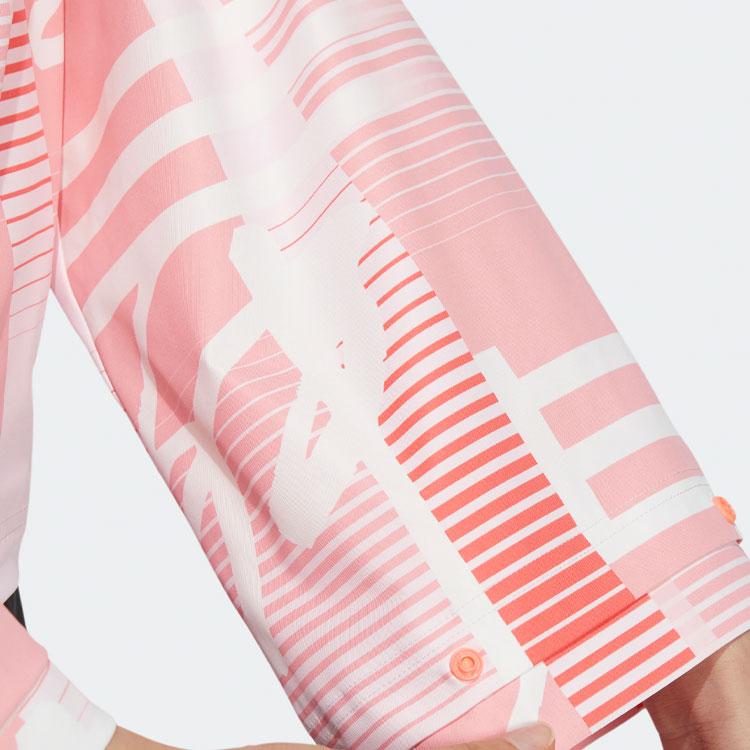 Adidas Striped Printed Short Casual Jacket Women Jackets Pink HF2503