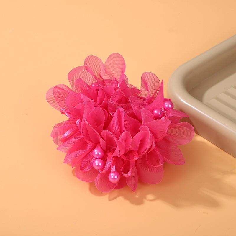 Children's Cute Head Flower Pearl Princess Little Girl Ball Hair Rings Circle Rubber Band Styling Tools Accessories