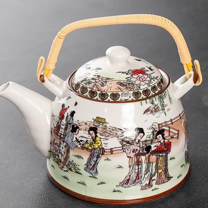 Pabe Retro Ceramic Lifting Handle Teapot