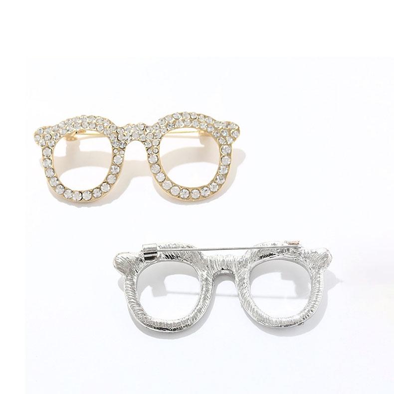 Vintage Brooch For Women Glasses Shaped Personality Design Christmas Girl Gift Accessories Golden Cute Pins