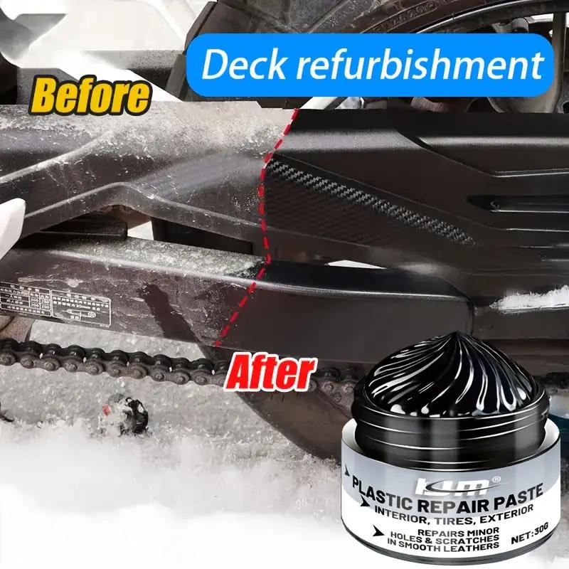 KJM Plastic Repair Paste-2-3 Years Protection,Polish for Interior and Exterior of Steering Wheel,Tires and Plastic Panels