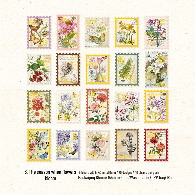 Yan Ji Gold Foil Sticker Pack: Vintage Letter Series for Journal Decoration and DIY Collage, 4 Styles