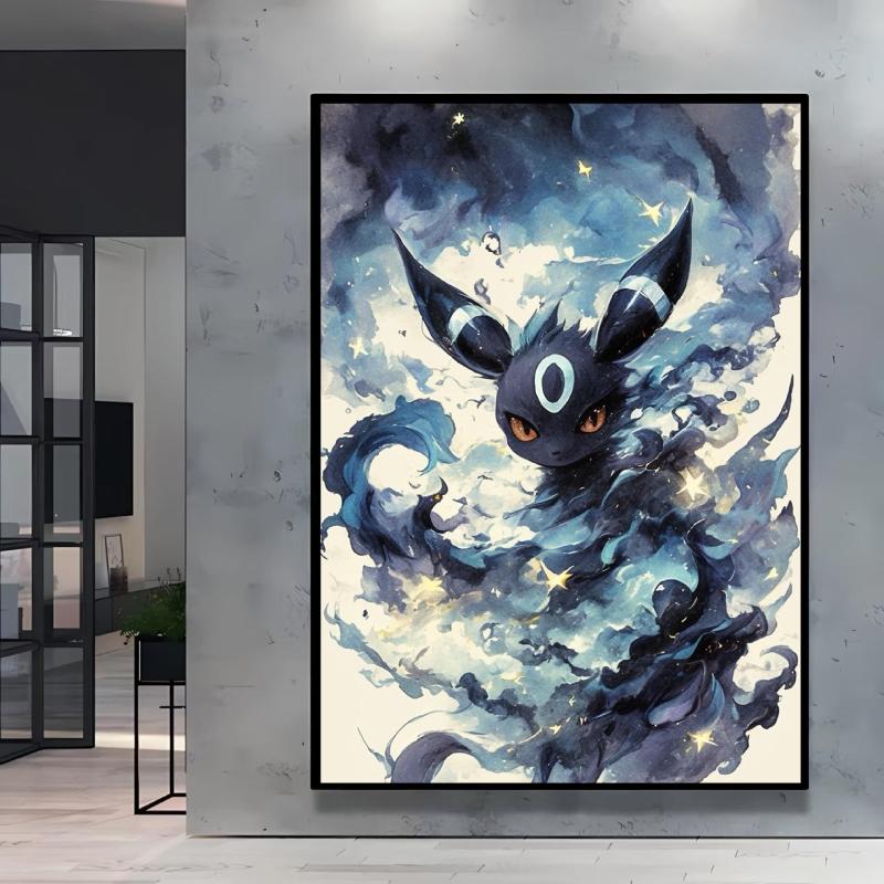 Hot Selling Anime Pokemon Lucario High Quality Retro Canvas Poster HD Printing Home Living Room Decor Holiday Gift Classic
