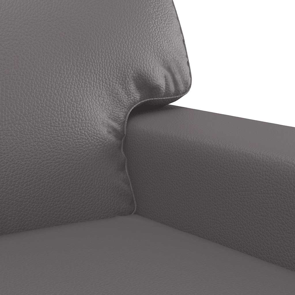 Vidaxl 2-Seater Sofa, Grey, 140 Cm, Faux Leather