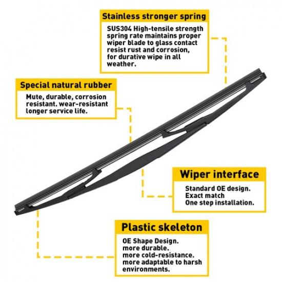 Essuie-glace et lame d'essuie-glace arrière pour Subaru Forester Legacy Outback 2002-2016 86532SA070