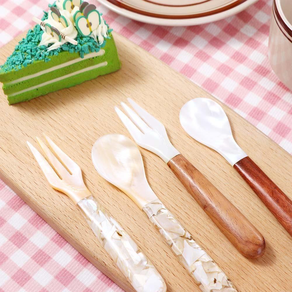 Kitchen Tool Creative Scoop Coffee Caviar Tableware Shell Spoon Ice Cream Dessert Spoon Fork Teaspoon