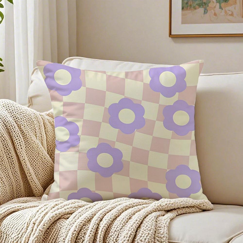 Abstract Cute Minimalist Pattern Print Flower Cushion Cover Pillowcase Antidustmite living Room Sofa Decor Cushion Room