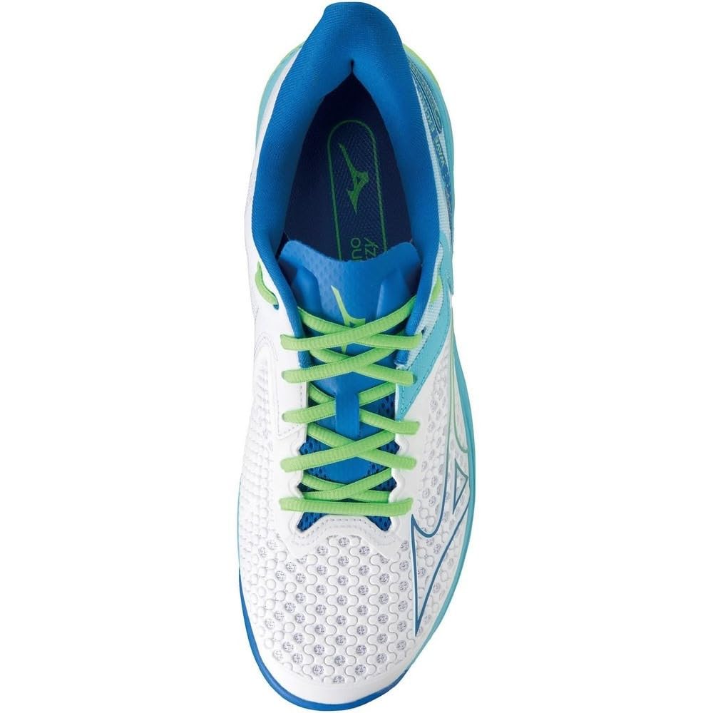 Tennis Shoes Wave Exceed TOUR 5 OC Artificial Grass Court Club Activities Lightweight Game Cm 2E [Mizuno] Clay/Sand White/Blue/Lime 22.5