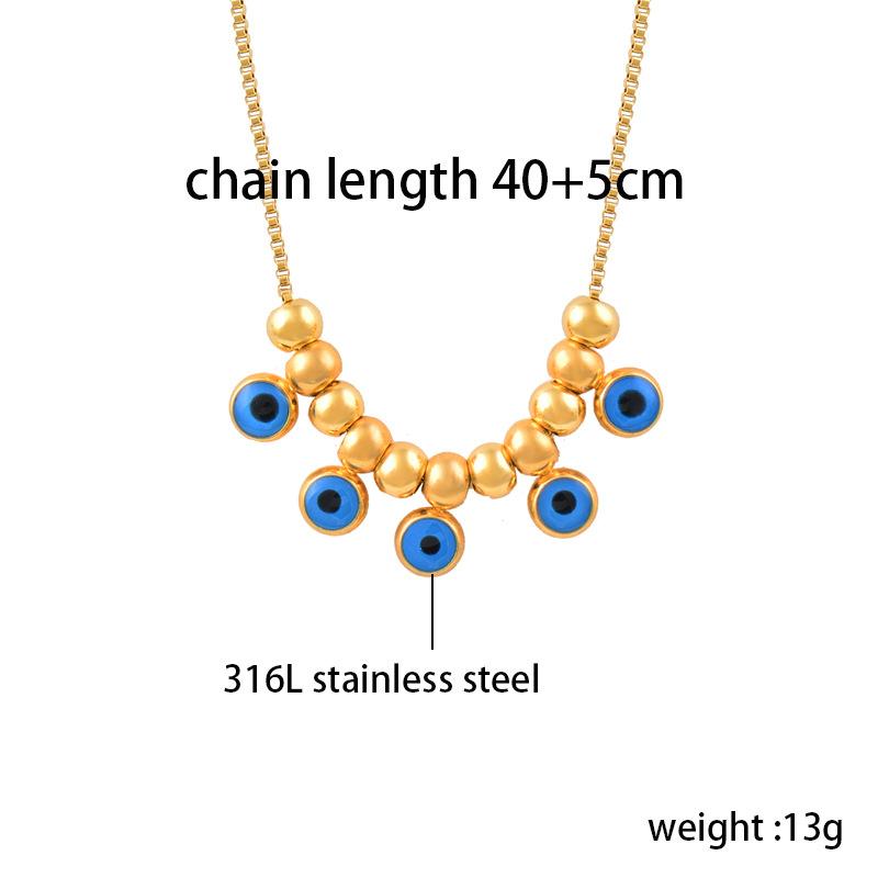 Titanium Titanium Steel Blue -eyed Clavicle Chain