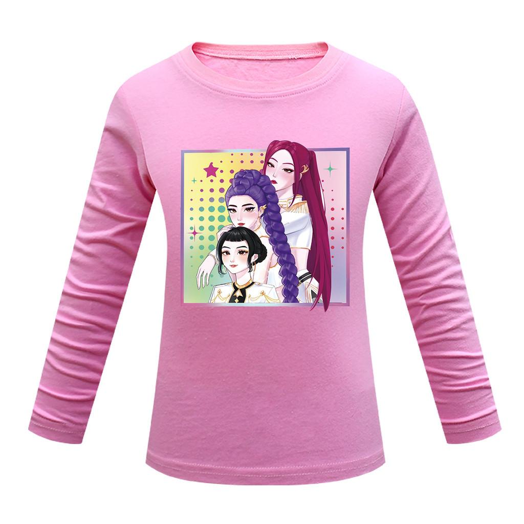 Dětské Dívčí Anime Kreslené K-POP Rumi Zoey Mira Potištěné Ležérní Tričko s Dlouhým Rukávem Top
