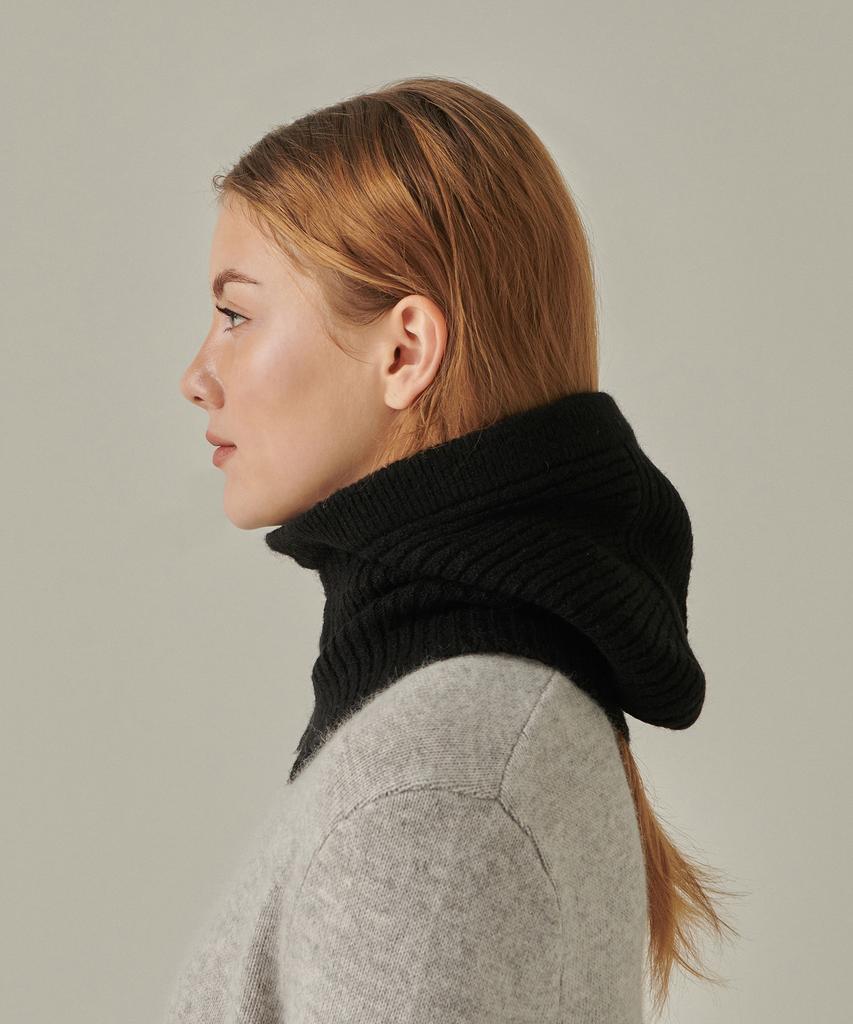 MUSINSA STANDARD WOMAN Women'S Soft Boucle Knit Balaclava [Black]