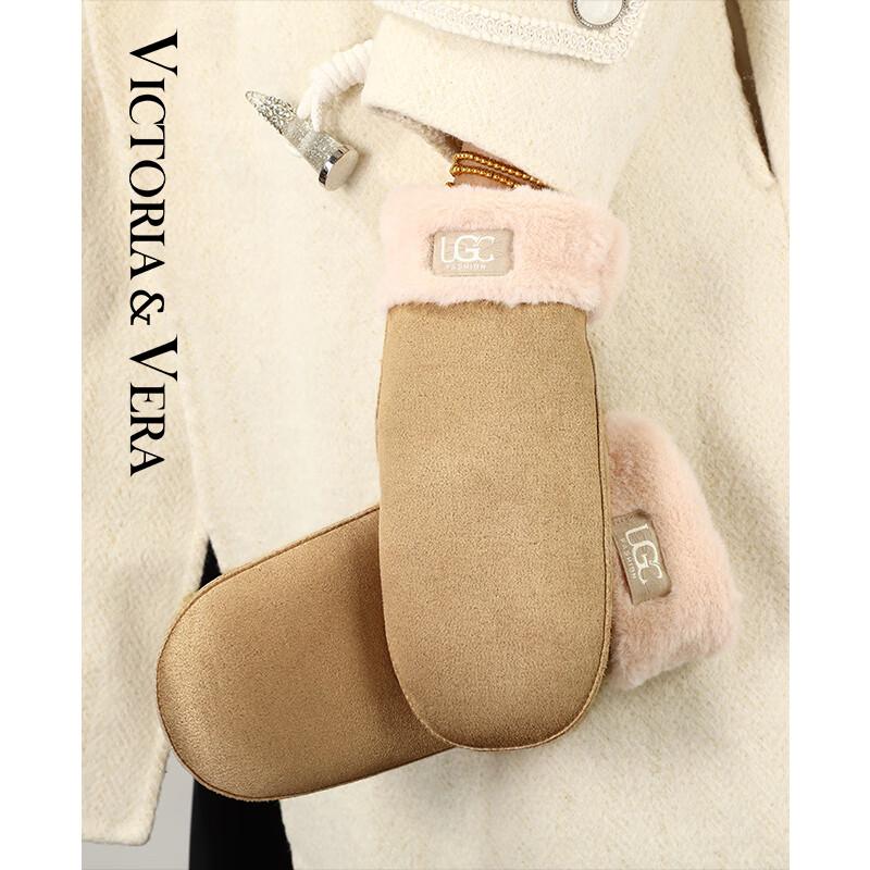 

Теплі жіночі замшеві рукавиці VICTORIA&VERA One Size