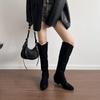 Sheepskin Version~ Thick Heel Pointed Boots Women's Summer Thin New Models But Knee Suede Retro Stacked Knight Boots