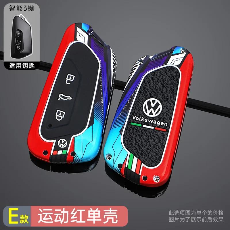 

For VW Zinc Alloy Silicone Car Remote Key Case Cover Protector Shell For VW Volkswagen Golf 8 MK8 Leon Keyless Keychain Access