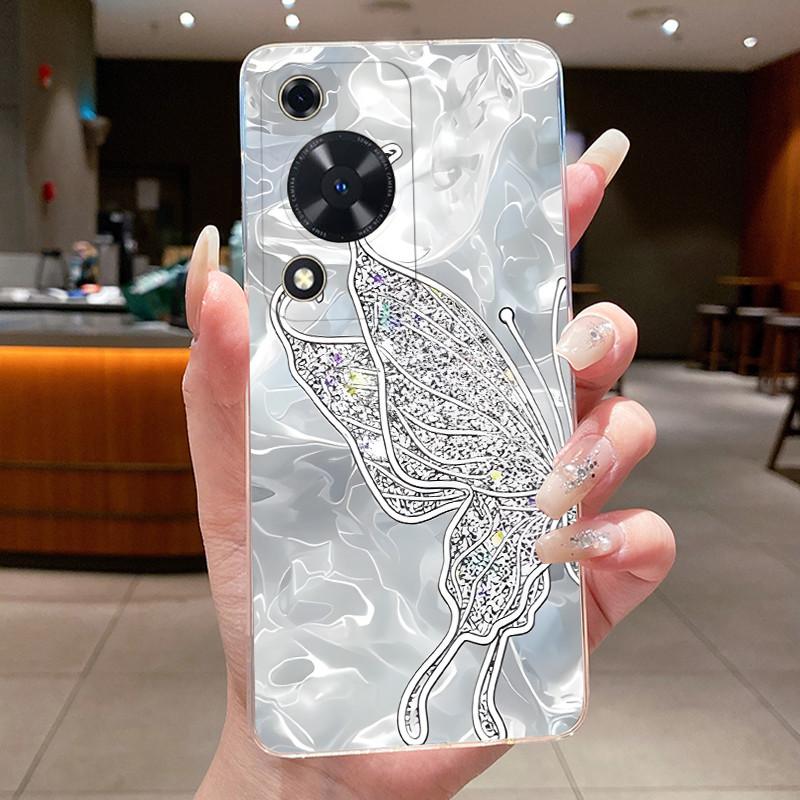 For Huawei Nova Y63 Case NovaY63 Y 63 Phone Cover Clear Silicone Fashion Flower TPU Soft Cases for Huawei Nova Y72s Back Shells