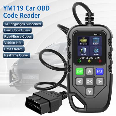 Multi-lingua Lavoro per tutte le auto OBDII Scanner OBD2 Lettore di codici YM119 Leggi le informazioni del veicolo Strumento di diagnostica per auto