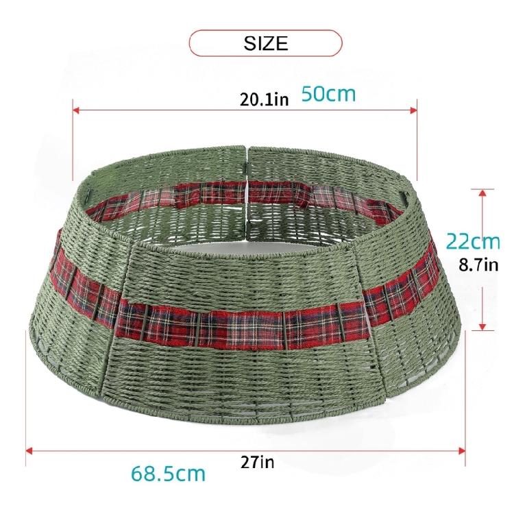 Functional Wicker Christmas Tree Skirt Festival Christmas Tree Stand Skirt Durable Tree Cover for Seasonal Decorations