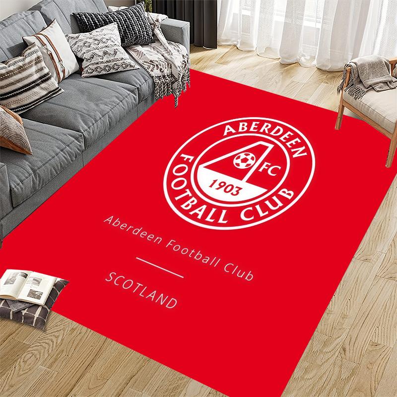 Aberdeen FC Home Sofa Decoration for Living Room & Bedroom, Non‑Slip Play Flannel Floor Mat for Game Room