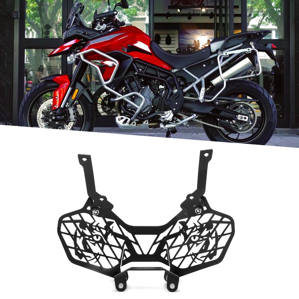 Motorcycle Front Headlight Mesh Grill Protective Cover Black Aluminium Alloy Replacement for Triumph Tiger 900 2020‑2021