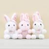 Wearing Rabbit Bow Plush Pendant Cartoon Toy Doll Bag Keychain Pp Cotton Filling