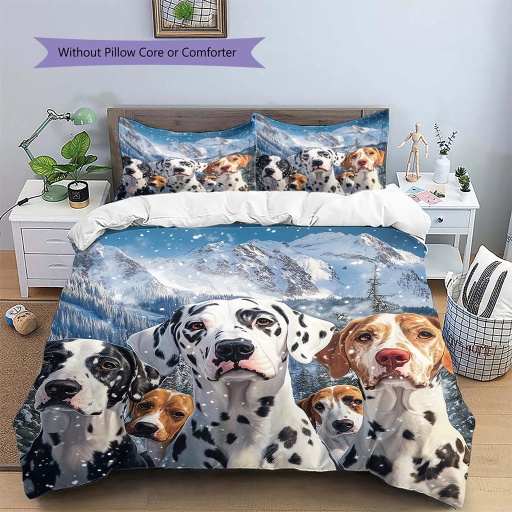 Dalmatian Pattern Bedding Home Decoration Birthday Gift (1 * duvet cover + 2 * pillowcase, without core)