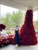 Red Rose Waterfall Flower Wall - Artificial Floral Arrangement for Weddings and Events