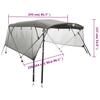 4 Bow Bimini Top with Mesh Side Panels 243 x (230 244) x 137 cm