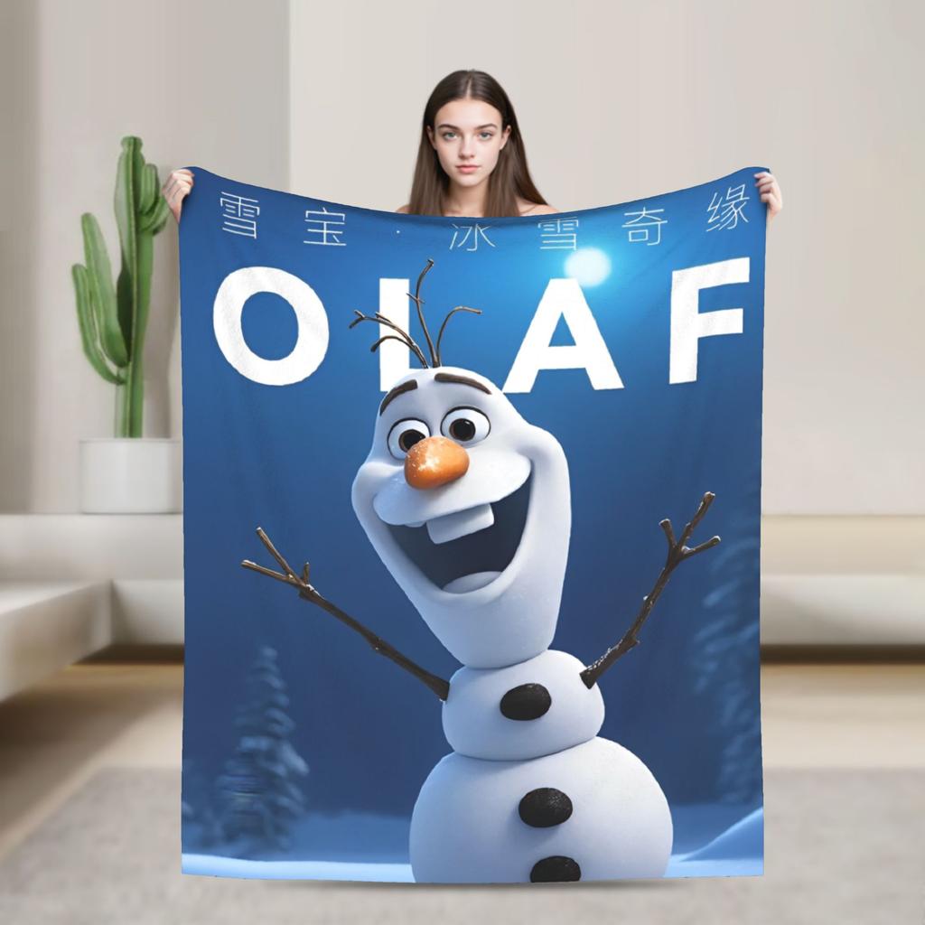 Frozen Olaf Cartoon  Blanket  Super Soft Novelty Plush Throw Blanket For Bedroom Airplane Travel Flannel Bedspread Bed Cover