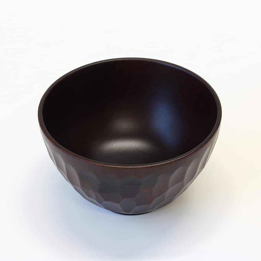 Kishu Kakuda Seibei Bumpy S Dishwasher Dark Lacquerware, Shoten, Bowl, Size, Wooden, Nano-coated, Safe, Brown, WR-455752