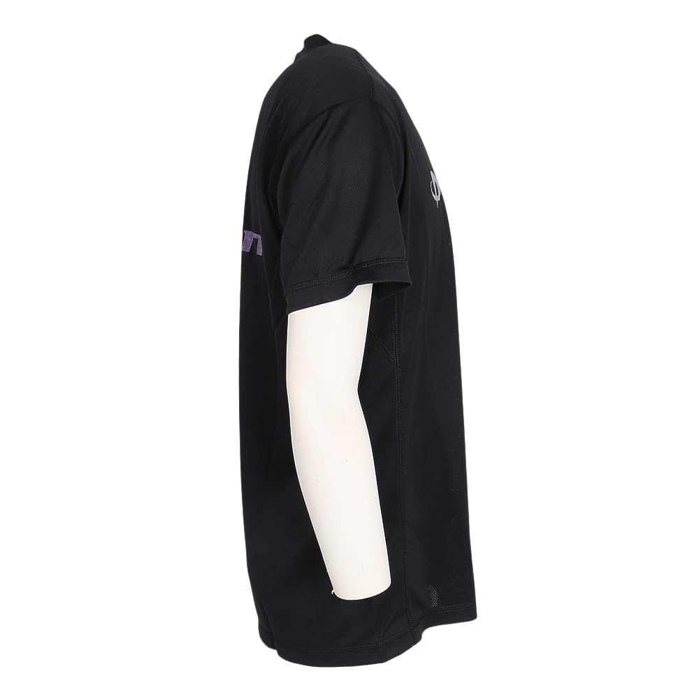 Phiten Volleyball Short Sleeve T-Shirt with Glitter Gradient, Black/Purple, Size L, Men's and Women's, 3125JG66800