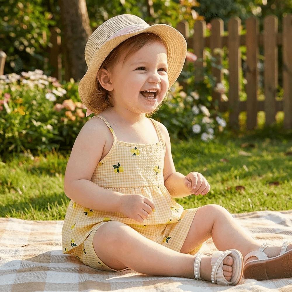 Sleeveless Camisole Shorts Set Spaghetti Straps Summer Clothes Kids Matching Set Home Wear