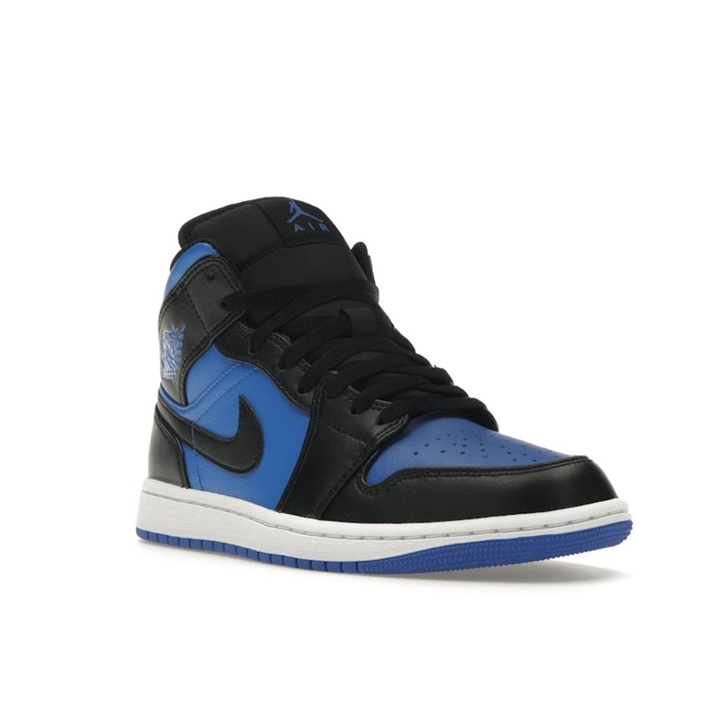Air Jordan 1 Mid Black Royal Blue Herre Joggesko Hvit DQ8426-042