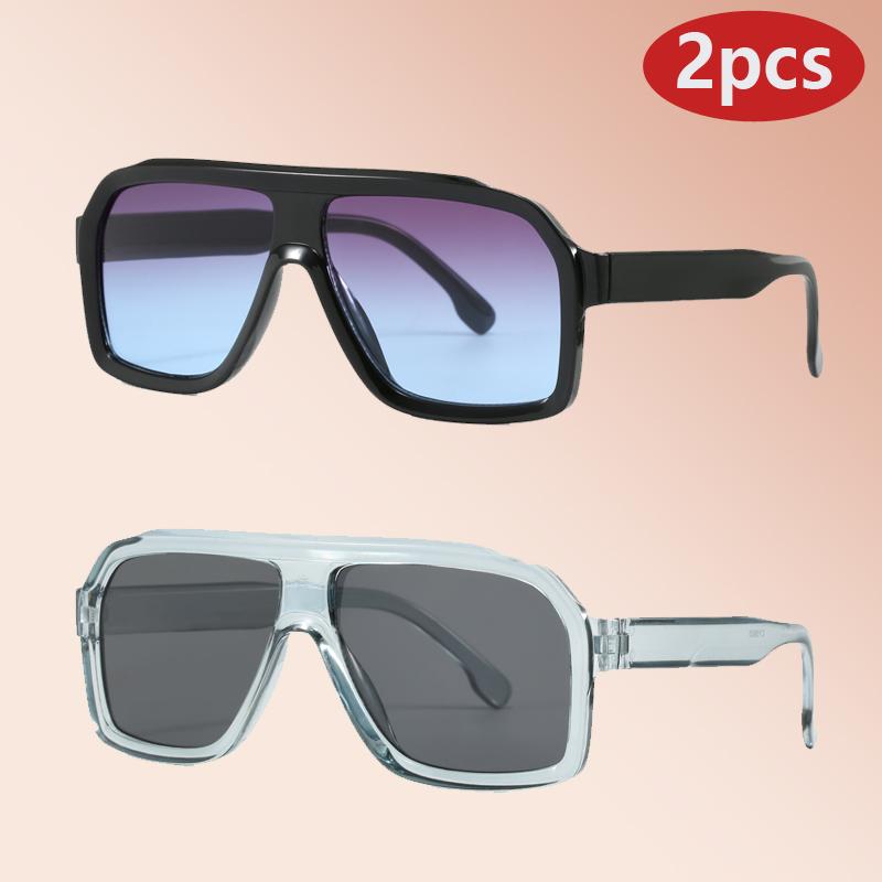 2Pack Square Sunglasses Retro Women Outdoor Sports Brand Eyewear Female Fashion Polygon Sun Glasses Shades Unisex