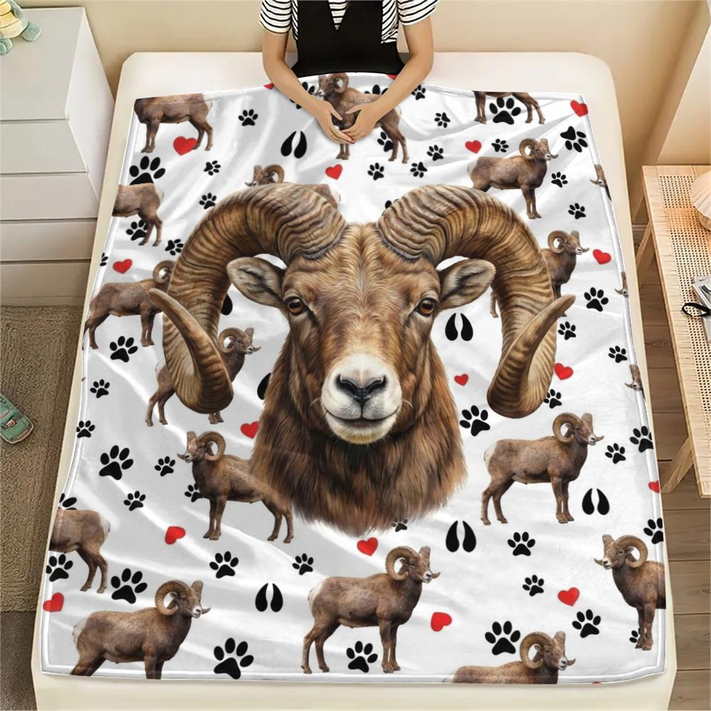 

1PC Cartoon Sheep Print Flannel Blanket, High quality All Seasons, Home Decor, Warmth and Comfort, Perfect for Christmas Gifts 80cm x 120cm