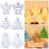 6/8Pcs Halloween Themed Silicone Candle Moulds for Epoxy Resin, Christmas Theme Silicone Candle Molds for Candle, Soap
