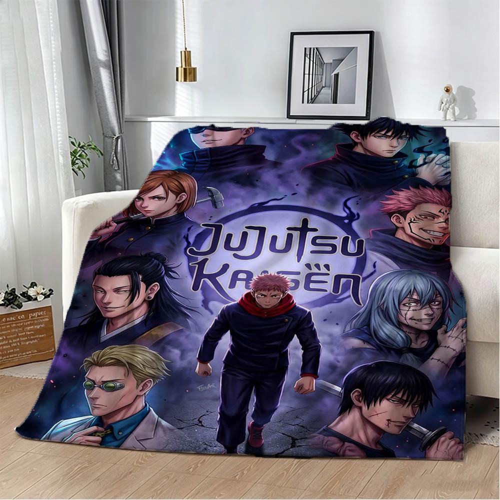 Cartoon Jujutsu Kaisen Anime 3D Flannel Blanket Soft Throw Blanket Art For Home Decor Bedroom Bed Sofa Cover Picnic Fans Gifts