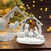 Christmas Nativity Figurines Religious Manger Figures Small Figurines Nativity Christmas Table Decorations For Indoor Desk Shelf