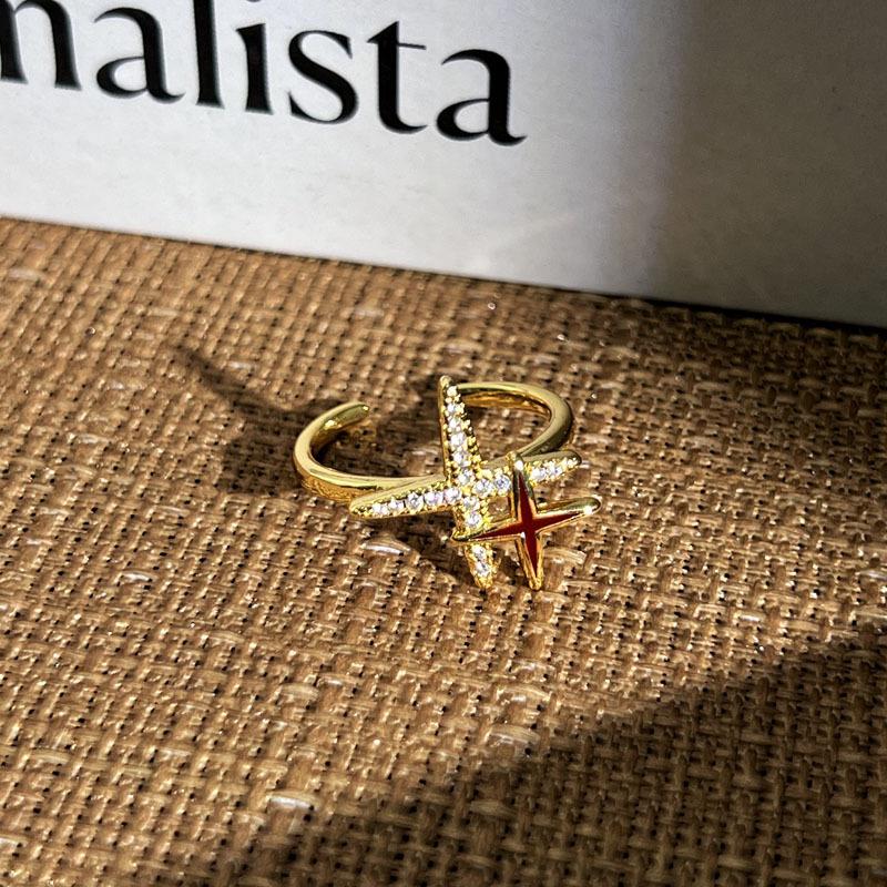 

2026 New Ins Trendy Sweet and Cool Snail Opal Ring Female Korean Version Gourd Starlight Versatile Niche Light Luxury Index Finger Ring Resizable