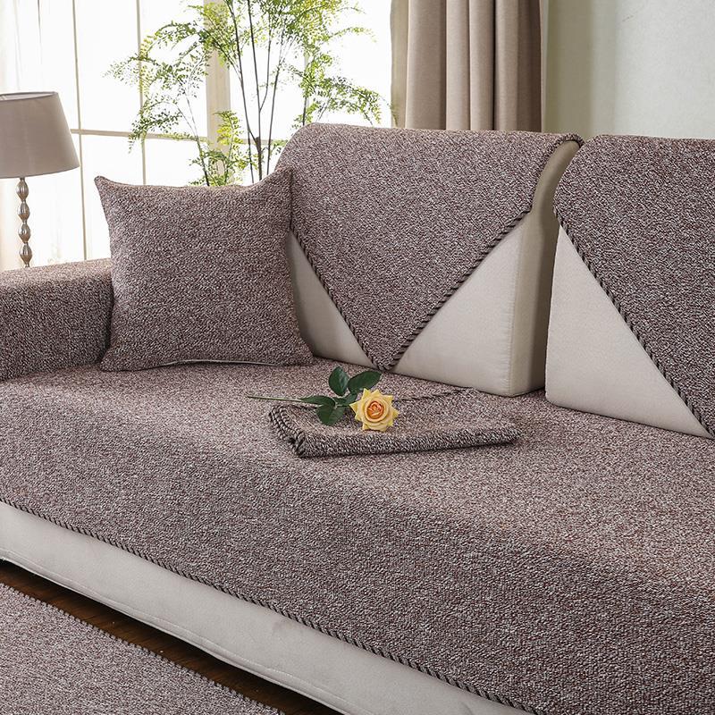Minimalist Sofa Cushion, Seat Cushion Fabric, All Season Universal Anti Slip Cotton and Linen Seat Cushion, Backrest Towel Cover, Sofa Cover
