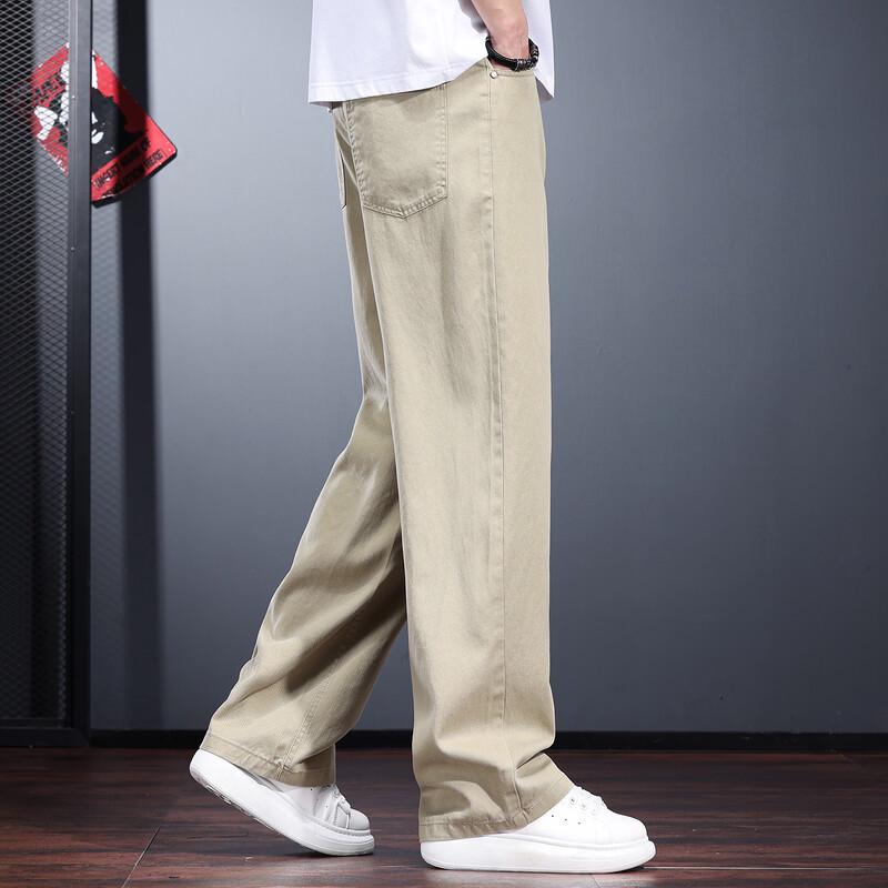 Men's Lyocell Blend Loose Straight-Leg Casual Pants