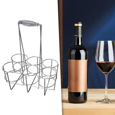 6 Beer Bottle Carrier Holder Storage Organizer Bottles Capacity Sturdy Stand